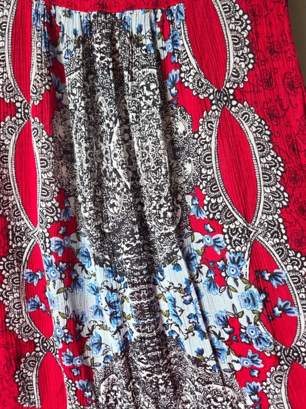 EUC PATRONS OF PEACE BOHO PRINT V NECK RUFFLED HEM TANK TOP SIZE M - Picture 6 of 13